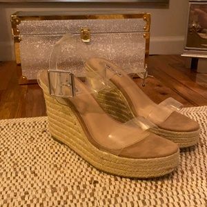 Steve Madden clear wedges 9.5